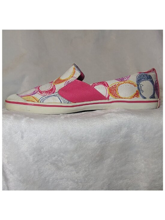 Vintage Coach Kaycee Slip On Sneakers 8.5 Poppy Dream Colorful Signature C - Picture 3 of 9